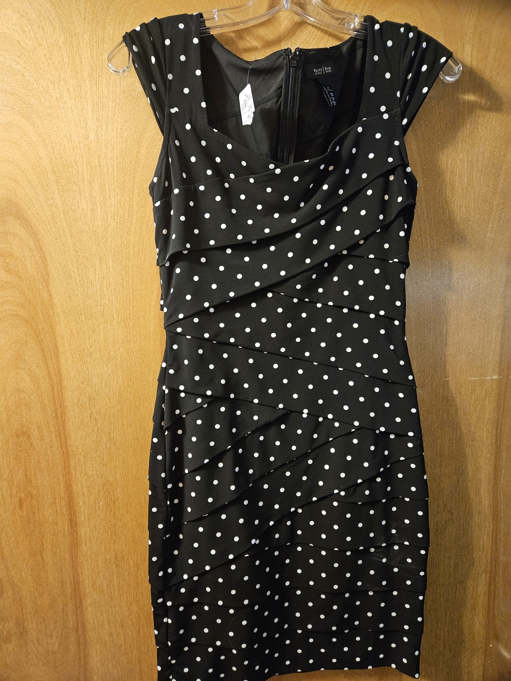 White House Black Market Black & White Polka Dot Tiered Midi Dress